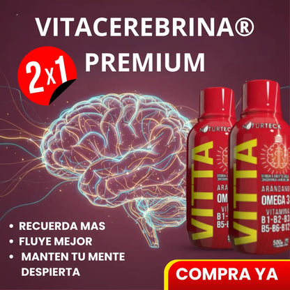 VITACEREBRINA® Pemium 2X1 - Apoya tu memoria y mantén tu mente más clara cada día.